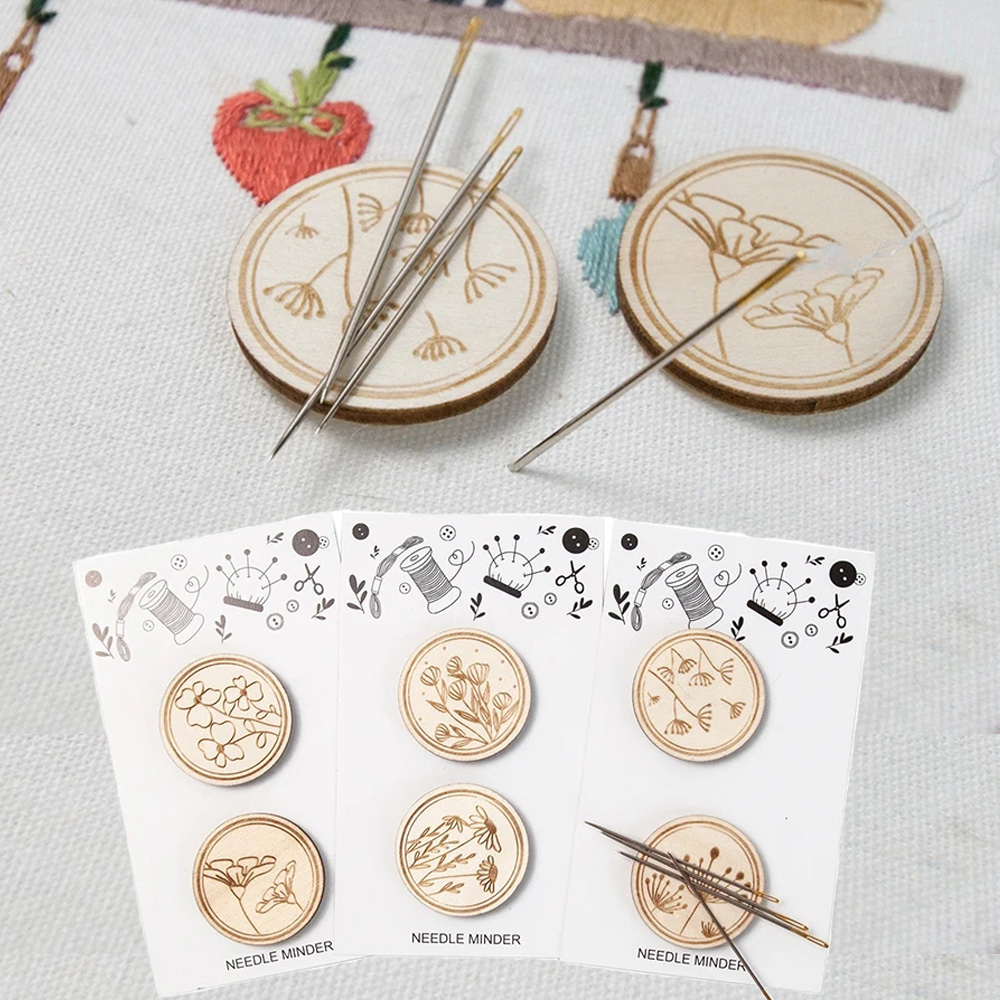 Needle Minder Magnet - 2 szt. ścieg krzyżykowy drewniany uchwyt