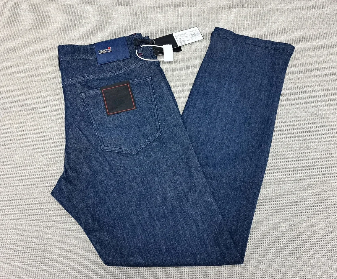 Embroidery On Jeans - OECHSLI Jeansy Męskie Cienkie Bawełniane Wiosna