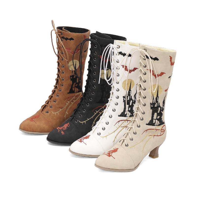 Embroidery Print - Nowe Halloweenowe Buty Cosplay Damskie Haftowane