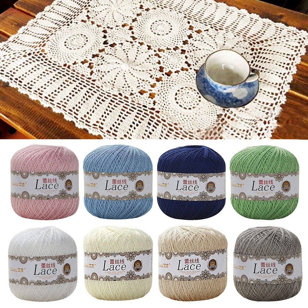Embroidery Thread Yarn - 50 g/kulka Miękka bawełniana przędza koronkowa