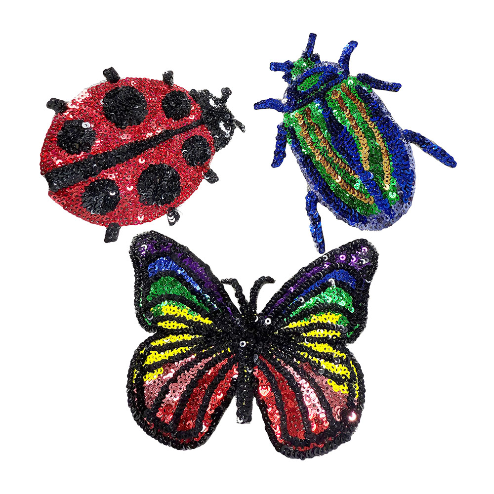 Embroidery Lady Bug - Naszywka z cekinami, haftowana, motyw One