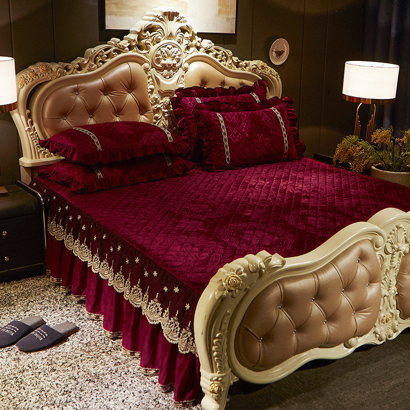 Embroidery Quilt Cover - AI WINSURE - Haftowana koronkowa aksamitna