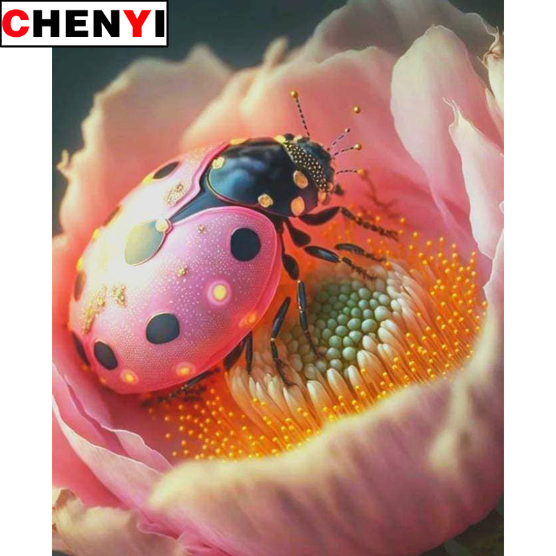 Embroidery Lady Bug - 5D diamentowe malowanie pełne wiertło kwadratowe