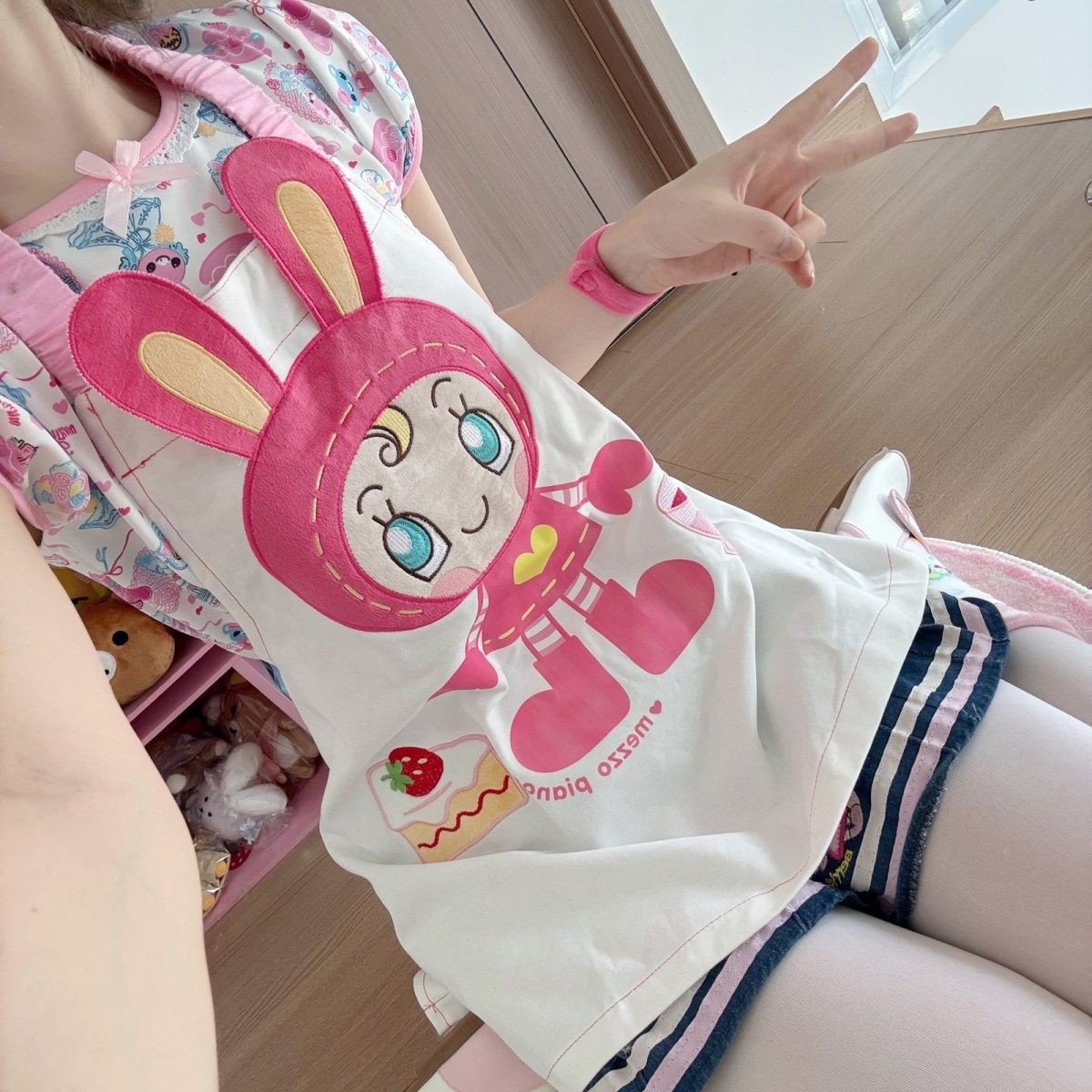 Embroidery Apron - Letnia Nowa Kreskówkowa Haftowana Sztaluga Jojifuku