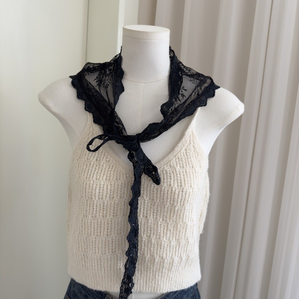 Embroidery Apron - Modna trójkątna fartuszka Y2K z haftem,