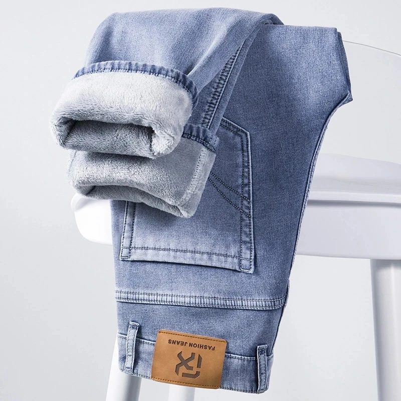 Embroidery On Jeans - Zimowe, ocieplane, grube jeansy, vintage, markowe,