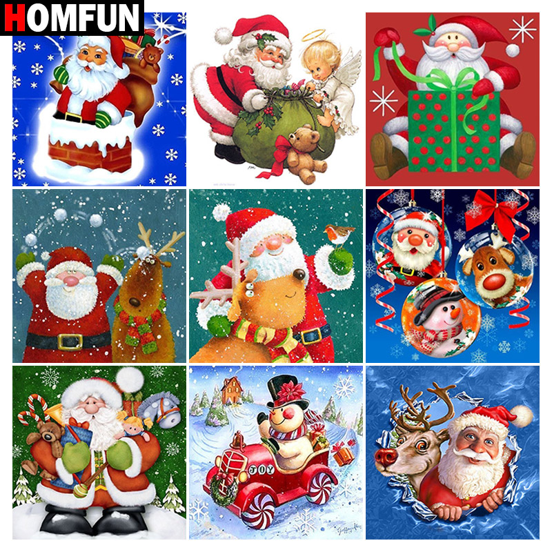 Embroidery Cross Stitch Patterns - HOMFUN diamentowe malowanie pełny kwadrat/okrągły diament