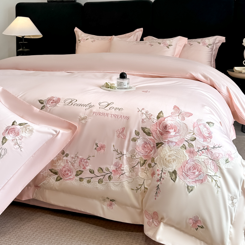 Embroidery Quilt Cover - Luksusowy zestaw pościeli ze 100% bawełny