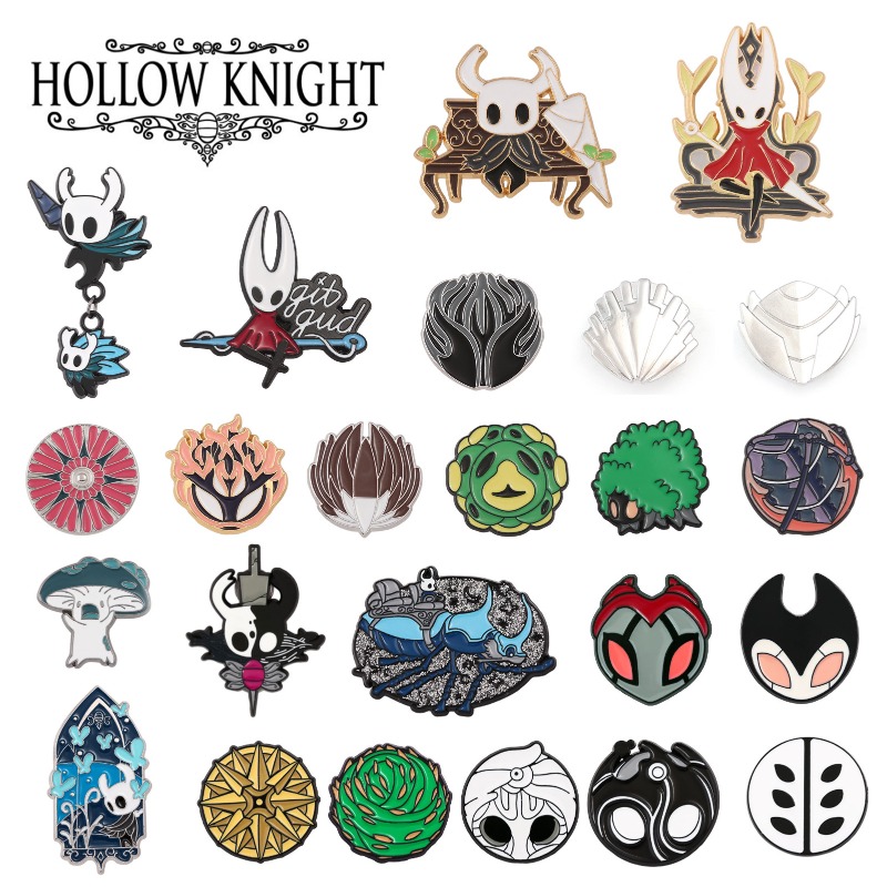 Embroidery Textile - Przypinki emaliowane Hollow Knight ze stopu