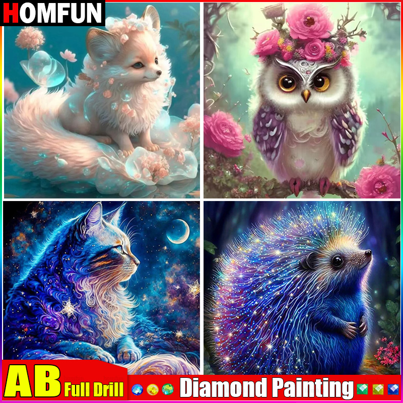 Embroidery Cross Stitch Patterns - HOMFUN AB pełny haft diamentowy obraz