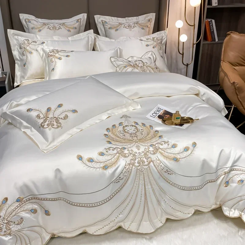 Luksusowy złote piórka haft eg – Embroidery Quilt Cover recenzja i cena