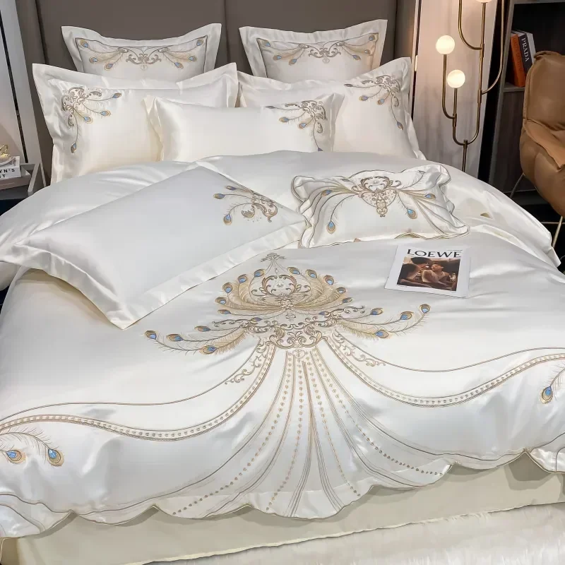 Luksusowy złote piórka haft eg – Embroidery Quilt Cover recenzja i cena