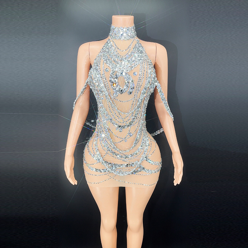 Seksowne błyszczące srebrne su – Embroidery Skirt recenzja i cena