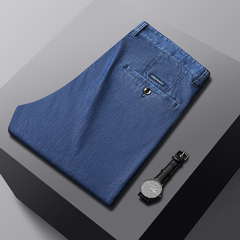 Męskie jasnoniebieskie proste  – Embroidery On Jeans recenzja i cena