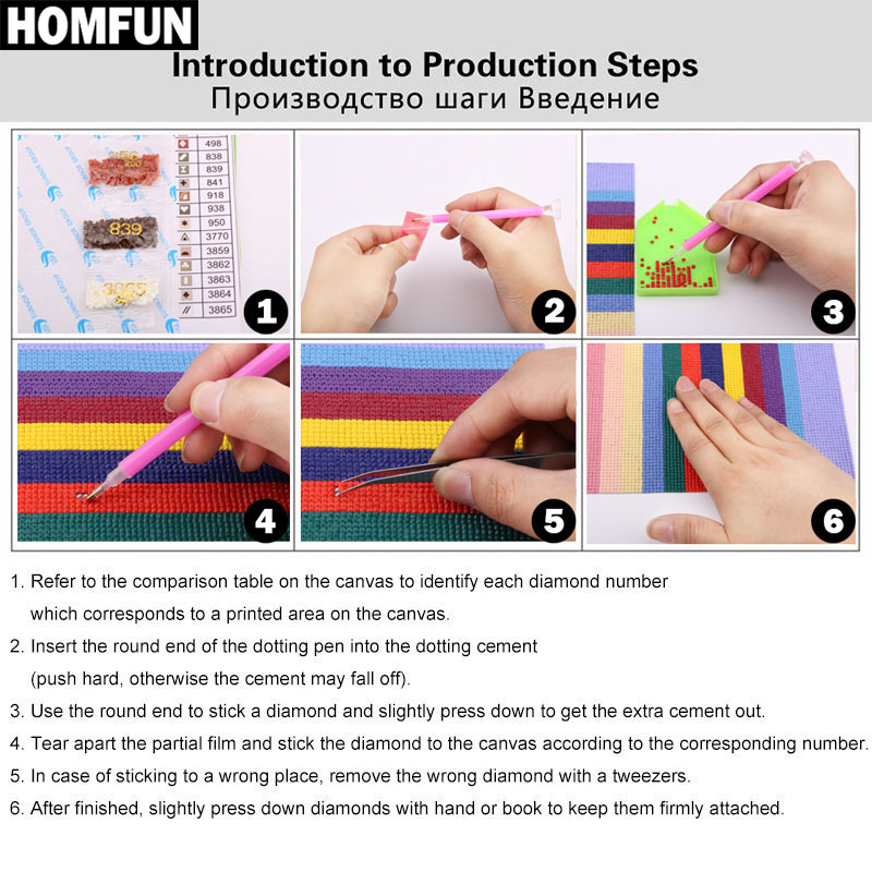 HOMFUN 5D wzór diamentowy Rhin – Embroidery Cross Stitch Patterns recenzja i cena