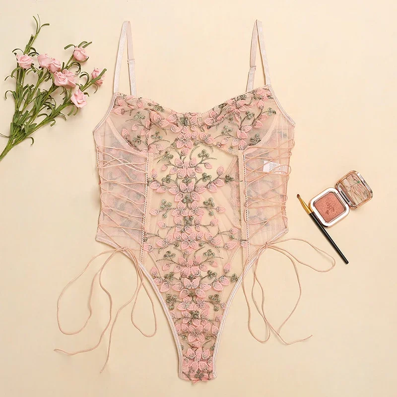 Damska seksowna bielizna, body – Embroidery Print recenzja i cena