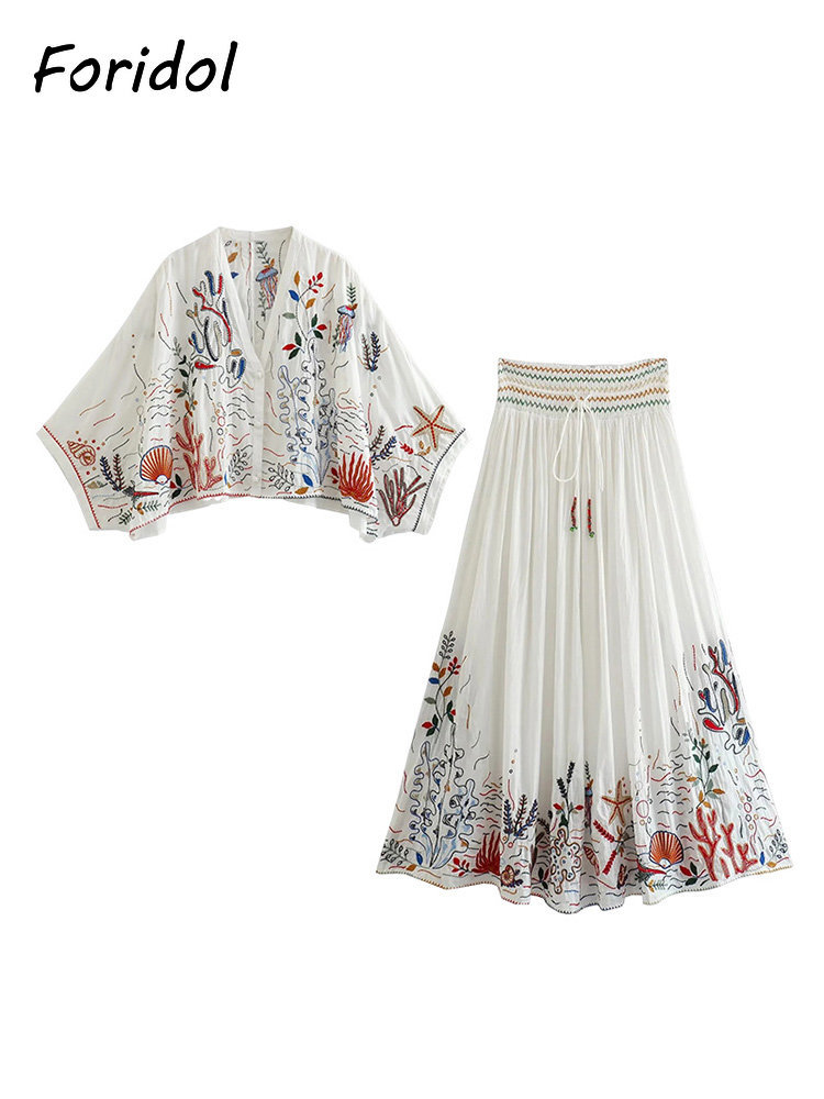 Organizm morski haft Foridol r – Embroidery White Dress recenzja i cena