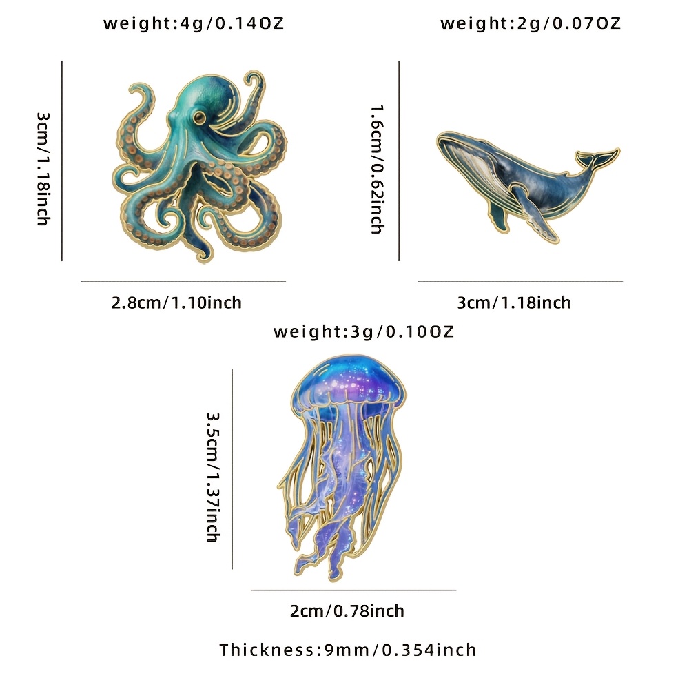 Przypinka emaliowana z meduzą, – Embroidery Whale recenzja i cena
