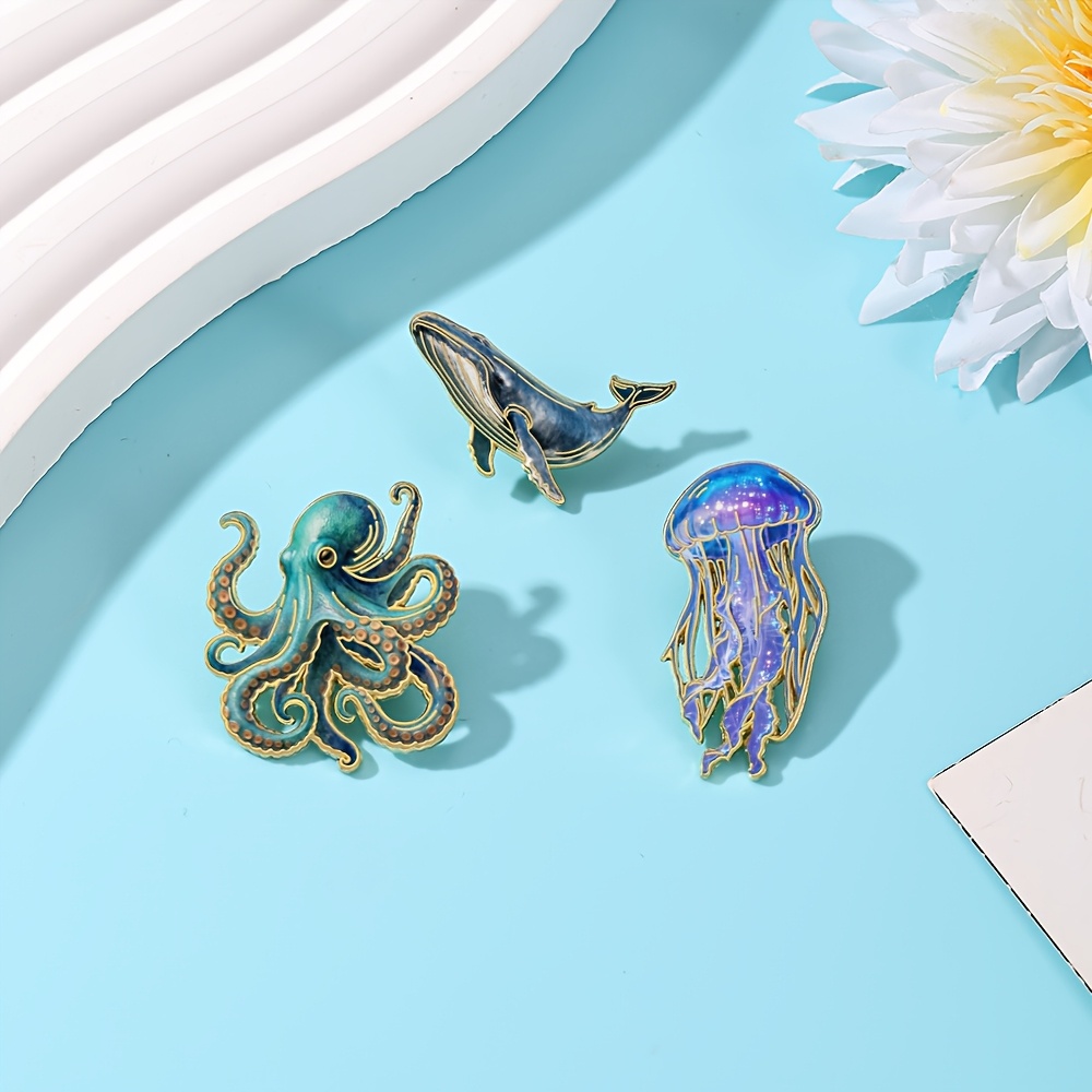 Przypinka emaliowana z meduzą, – Embroidery Whale recenzja i cena