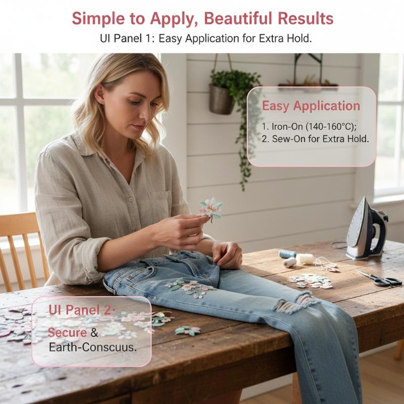 1 szt. Naszywka z kwiatowym ha – Embroidery On Jeans recenzja i cena