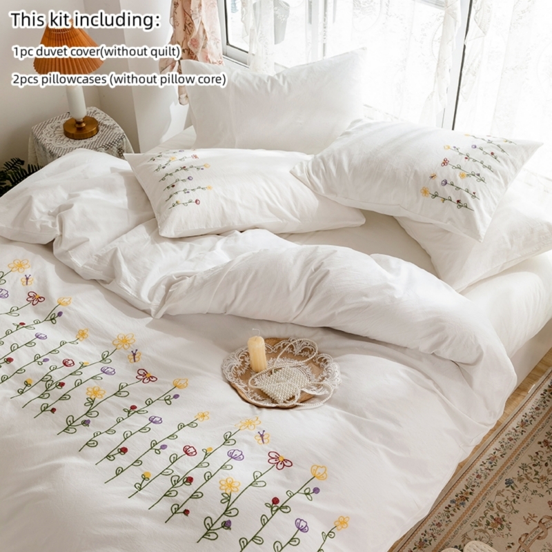 3-częściowy zestaw poszewek na – Embroidery Quilt Cover recenzja i cena