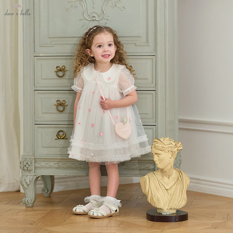 Dave Bella Girls Baby Mesh Pri – Embroidery White Dress recenzja i cena