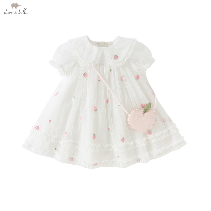 Dave Bella Girls Baby Mesh Pri – Embroidery White Dress recenzja i cena