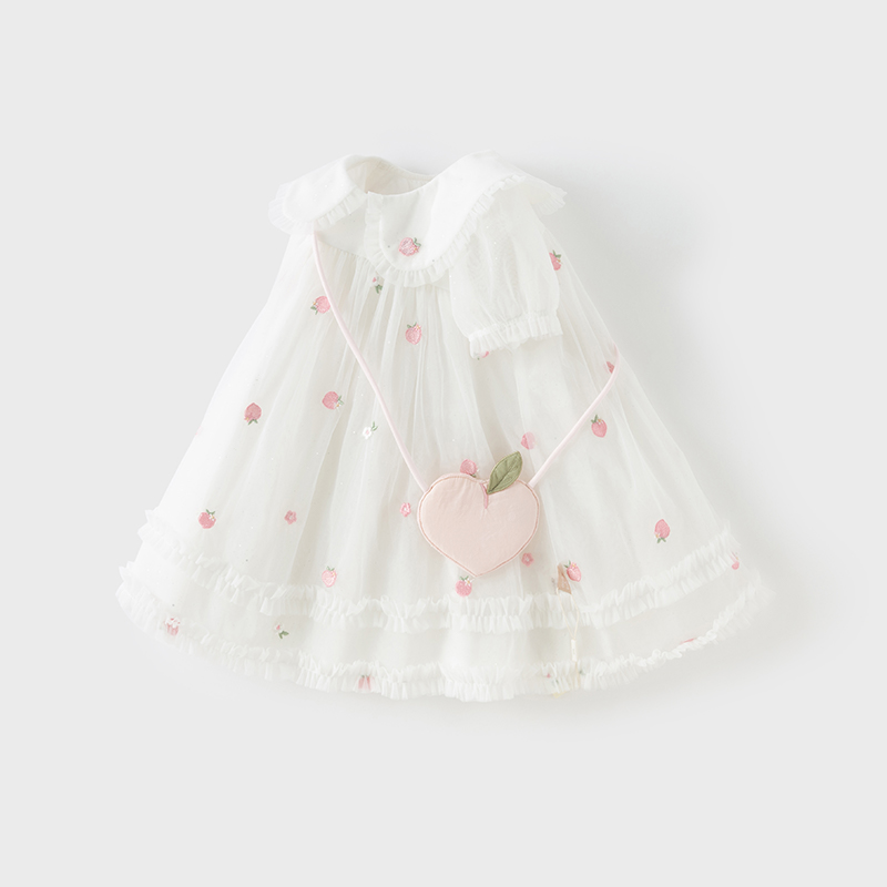 Dave Bella Girls Baby Mesh Pri – Embroidery White Dress recenzja i cena