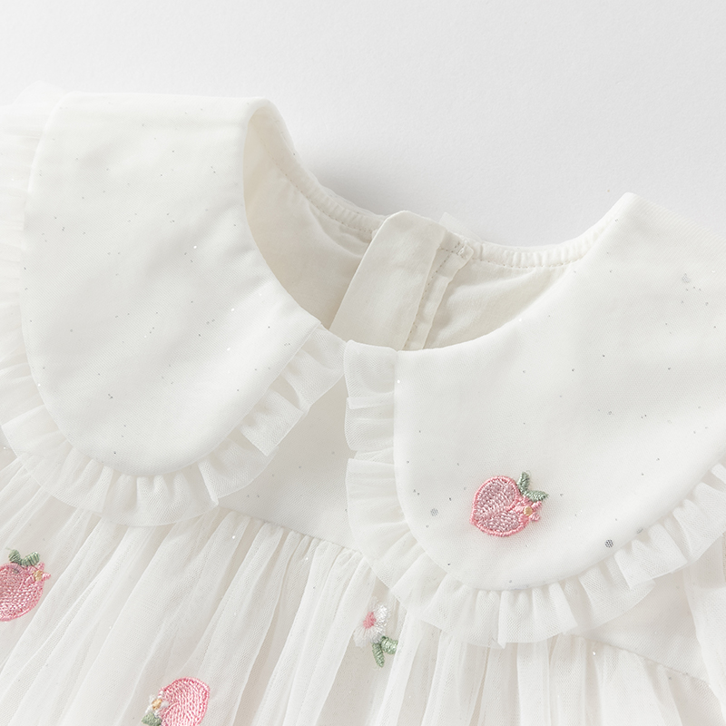 Dave Bella Girls Baby Mesh Pri – Embroidery White Dress recenzja i cena