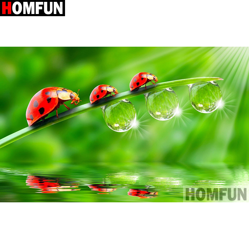 HOMFUN Art 5D Diy Diamond Pain – Embroidery Lady Bug recenzja i cena