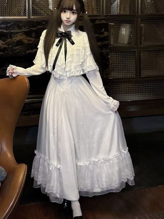 Japońska sukienka maxi z krótk – Embroidery White Dress recenzja i cena