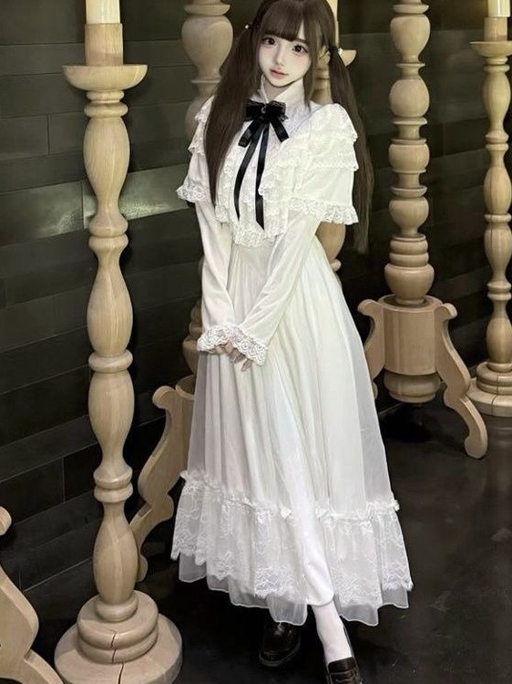 Japońska sukienka maxi z krótk – Embroidery White Dress recenzja i cena