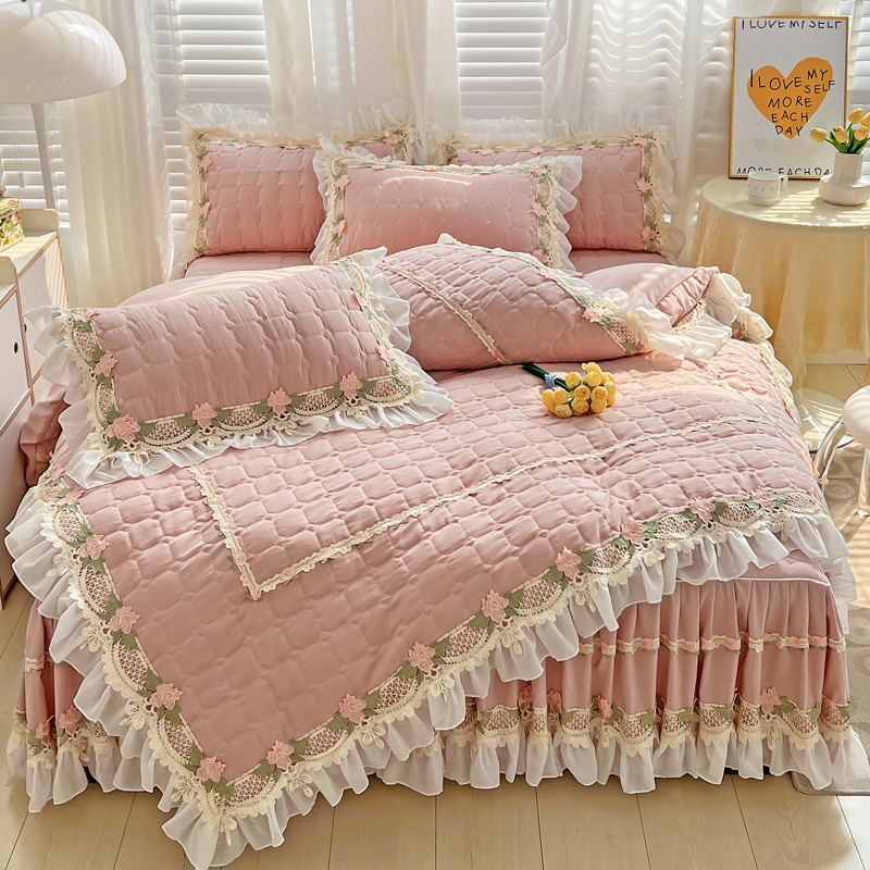 Różowy koreański w stylu księż – Embroidery Quilt Cover recenzja i cena