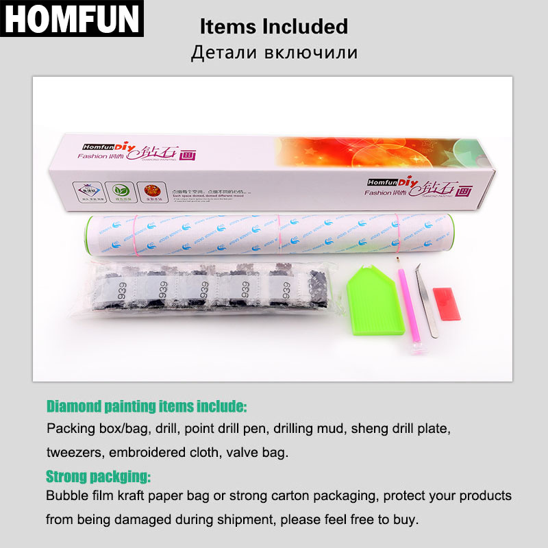 HOMFUN pełny haft diamentowy 