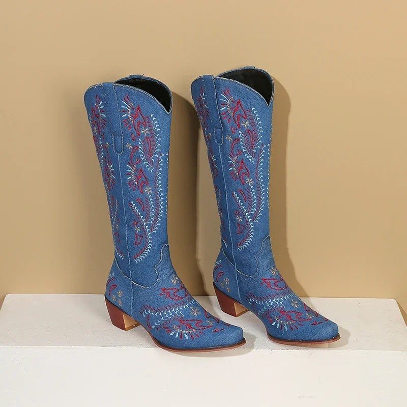 Niebieskie dżinsy Western Cowg – Embroidery On Jeans recenzja i cena